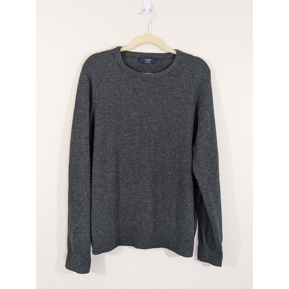 J.Crew Sweater Mens XL Gray Marled 100% Lambswool Crewneck Knit Pullover